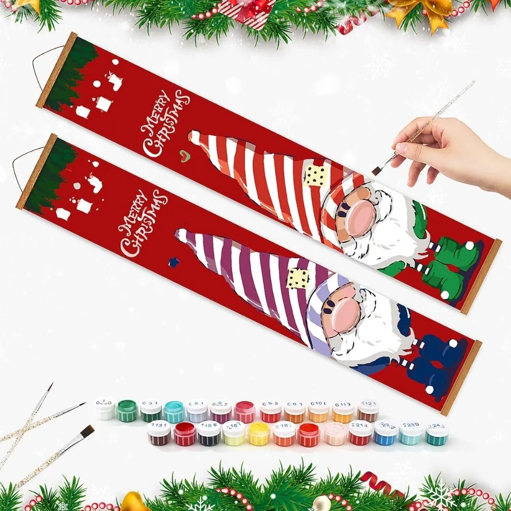 Figured'Art Kerstgnomen deur banner schilderen op nummer 20x120