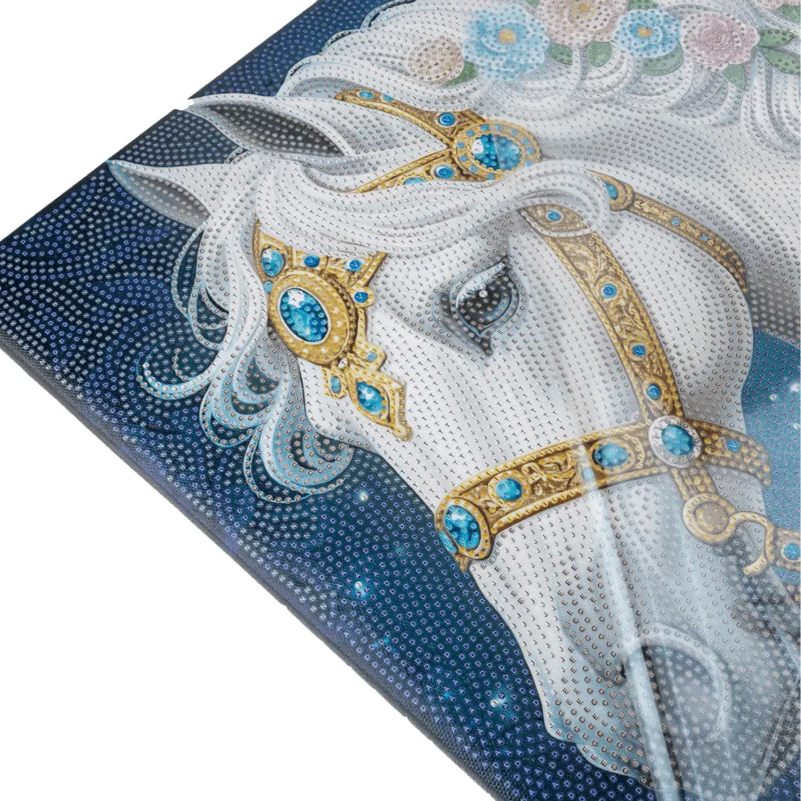Craft Buddy Crystal Art White Horse diamond painting 40x50cm volledig