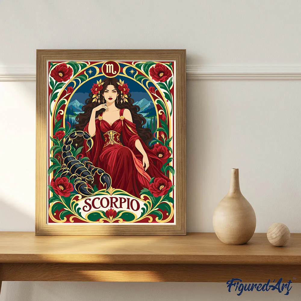 Figured'Art Art Nouveau Sterrenbeeld Schorpioen schilderen op nummer 40x50 cm