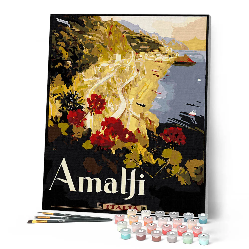Figured'Art Amalfi-droom schilderen op nummer 40x50cm zee