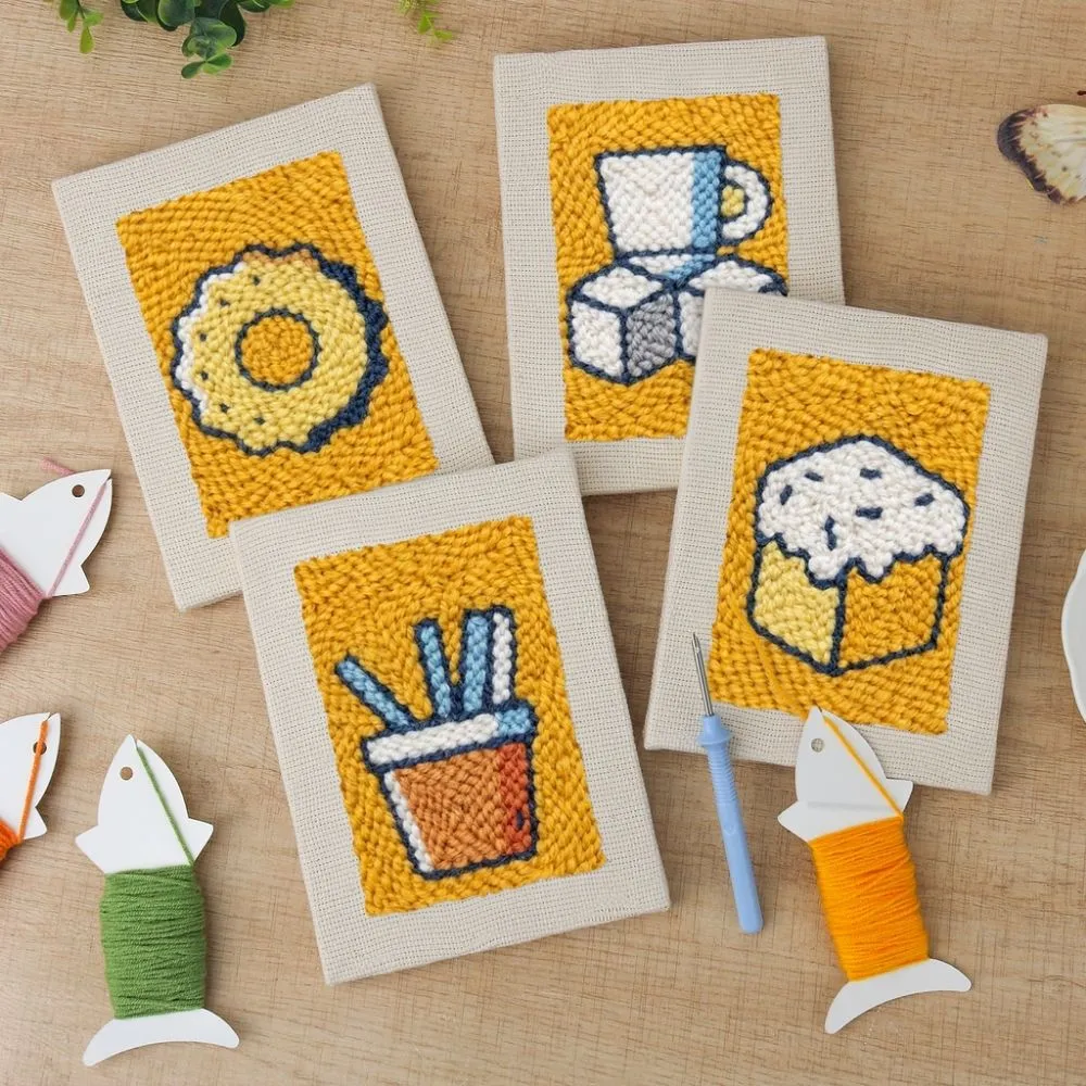 Figured'Art Smakelijke Delicatessen punch needle set 15x20 4 stuks