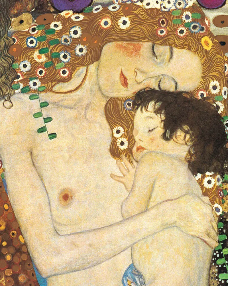 Figured'Art Diamond Painting Moeder en kind Klimt canvas goud