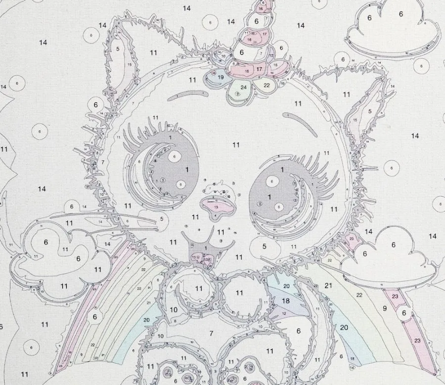 Paint by Numb3rs Kitten Rainbow schilderen op nummer 30x30cm