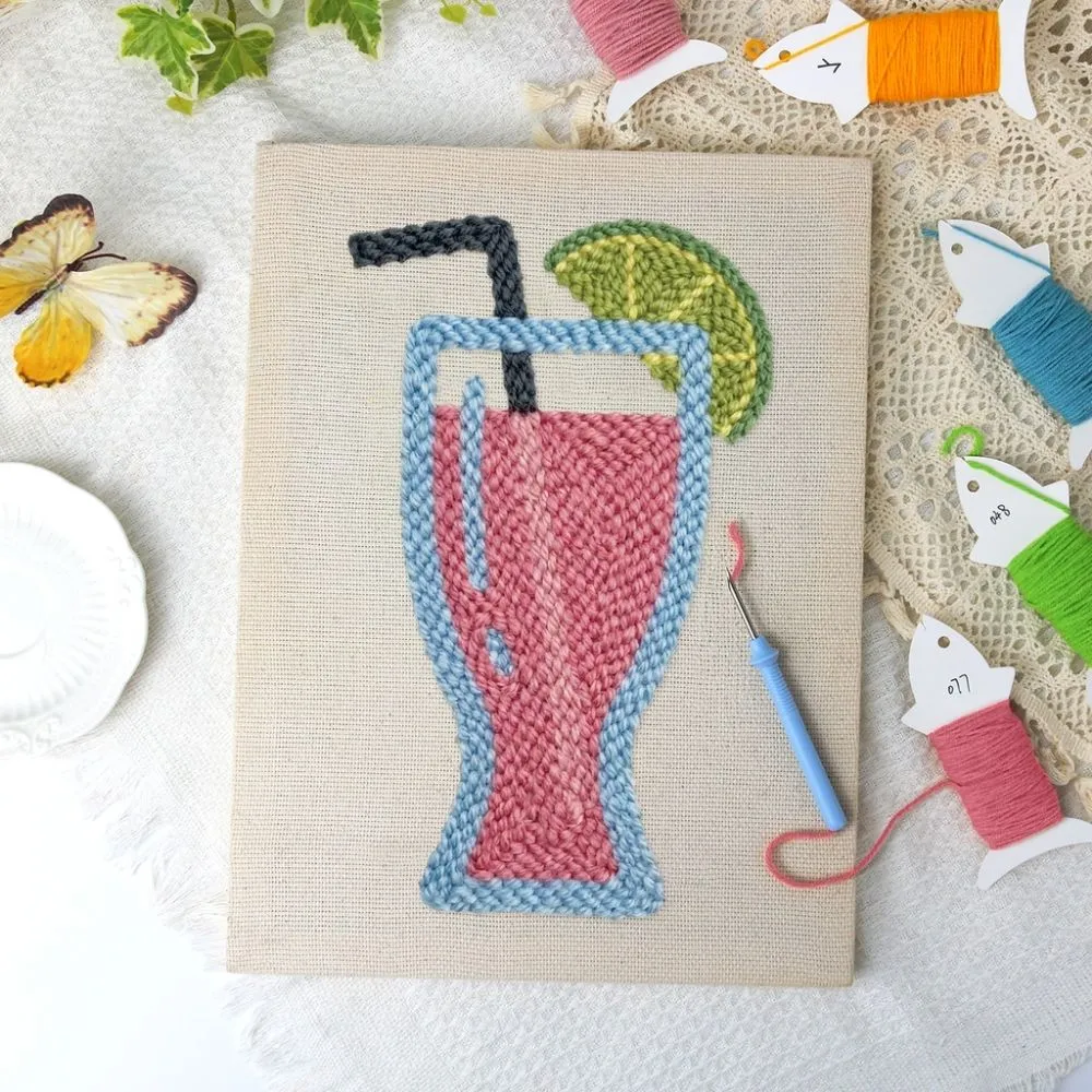 Figured'Art Roze Limonade punch needle pakket 20x30 cm frame
