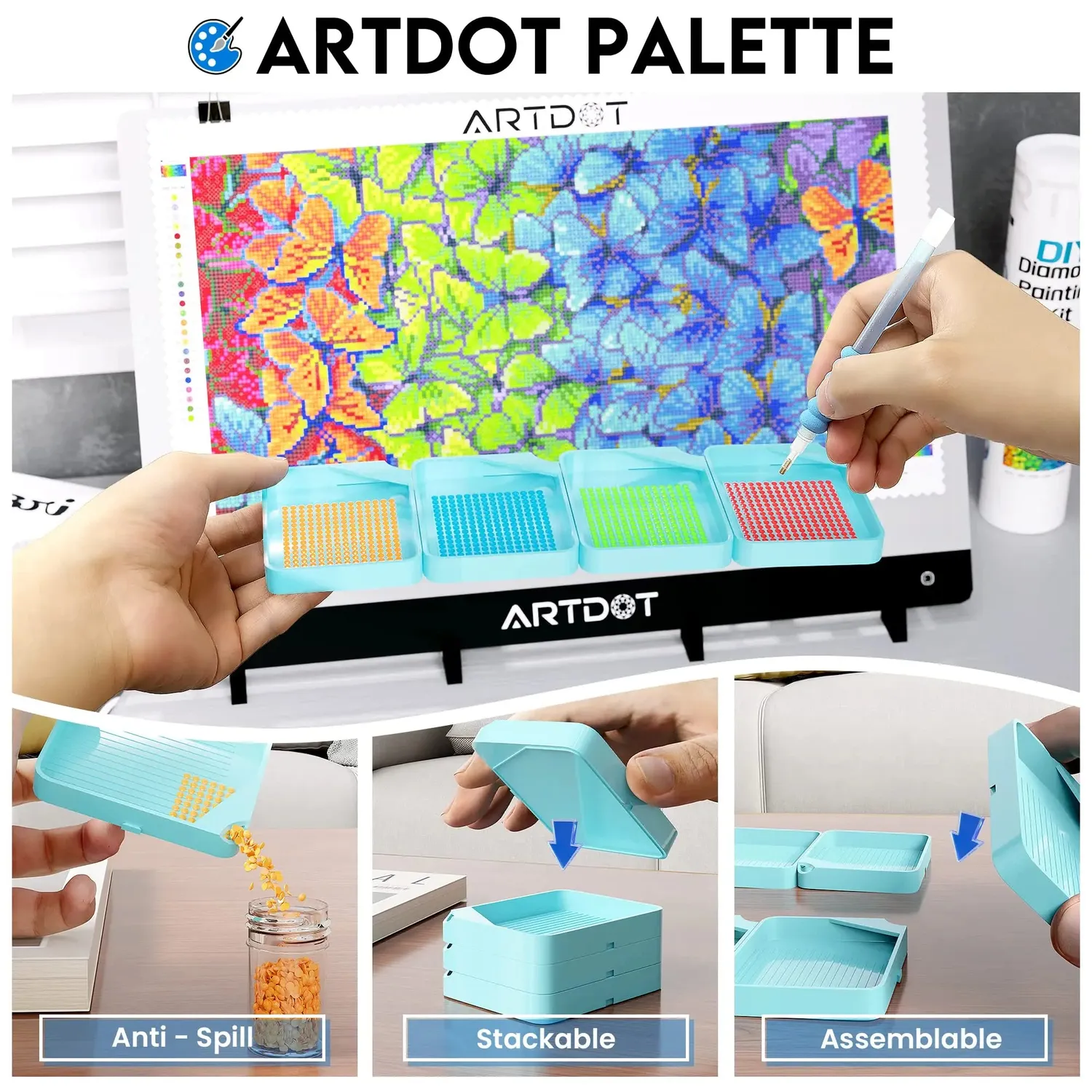 ARTDOT Vlinder diamond painting beginner 50x25 cm fluweel