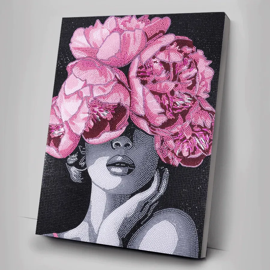 Craft Buddy Crystal Art Black White Portrait diamond painting 40x50cm