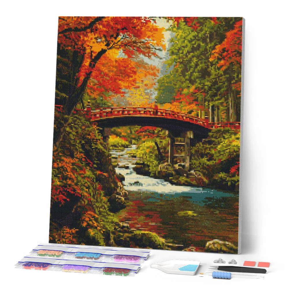 Figured'Art Rode brug Japan diamond painting 40x50