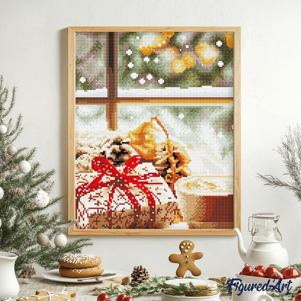 Figured'Art Feestelijke Koffietijd diamond painting 40x50 ingelijst