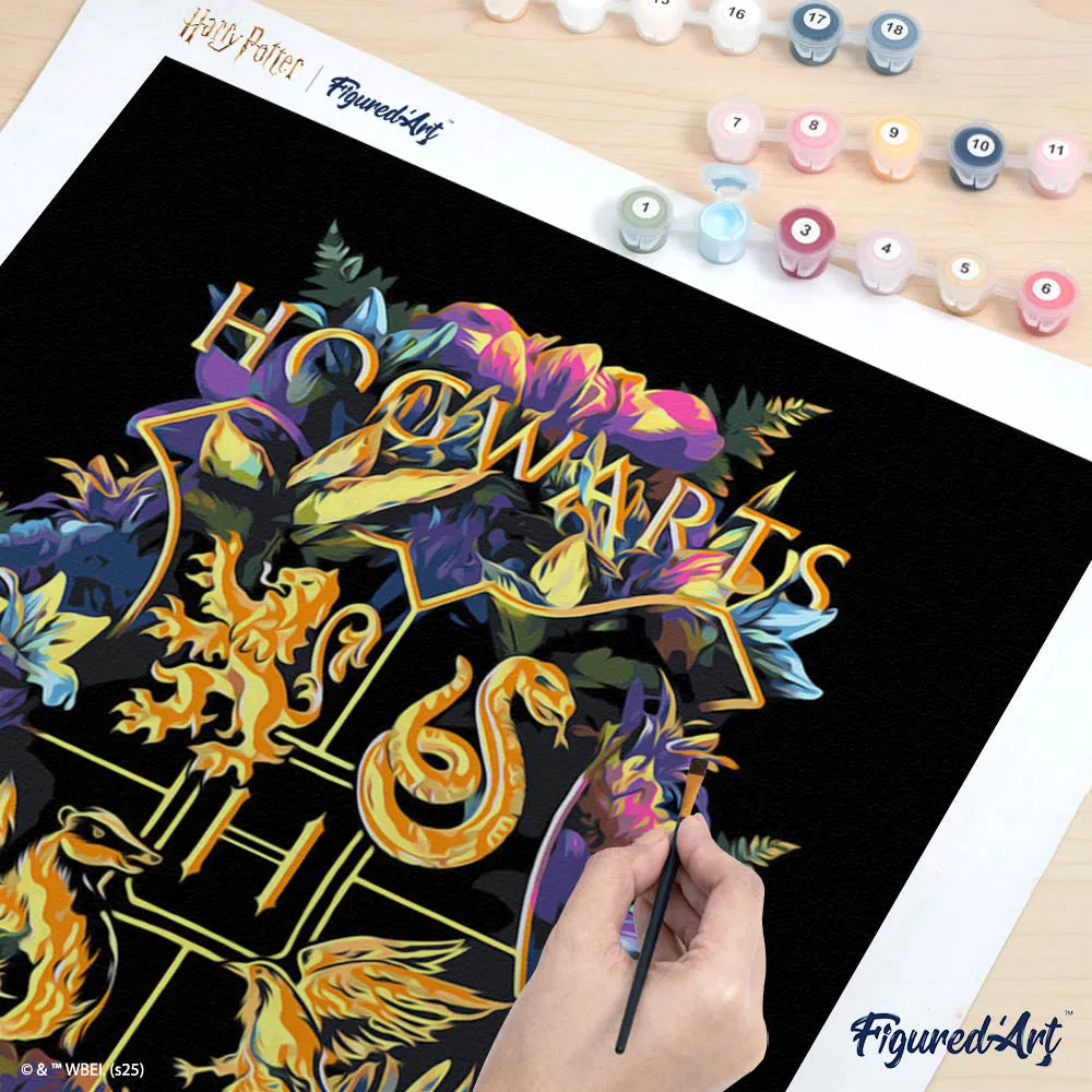 Figured'Art Harry Potter Bloemenwapen schilderen op nummer 40x50