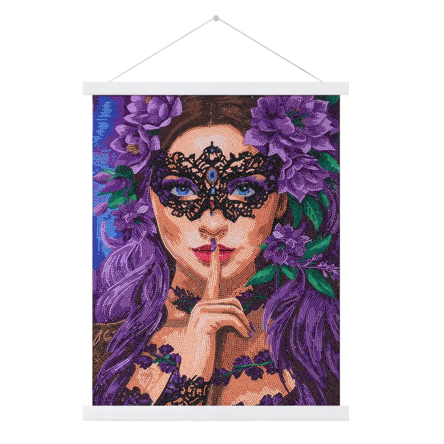 Craft Buddy Crystal Art Floral Whisper scroll 40x50cm full crystal