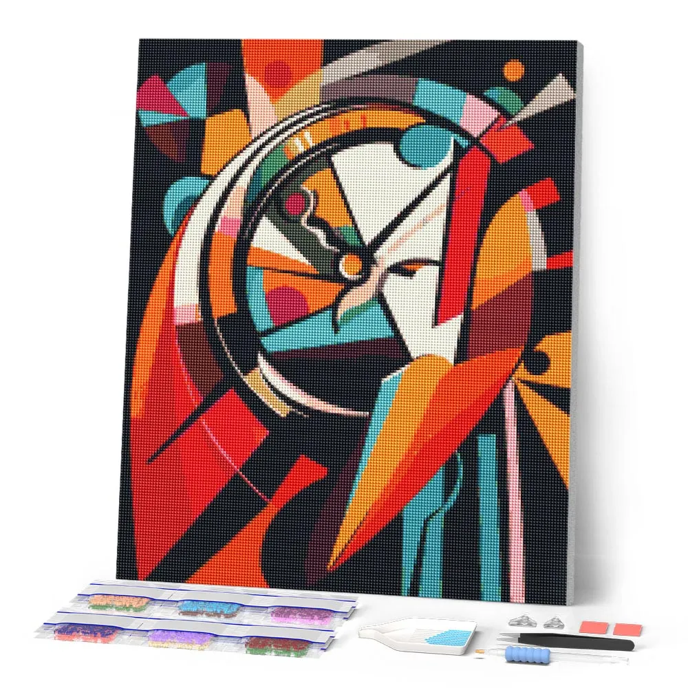 Gedurfd Abstract Tijdwiel diamond painting 40x50 cm full drill