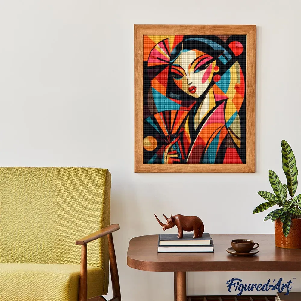 Figured'Art Gedurfd Abstract Geisha diamond painting 40x50cm