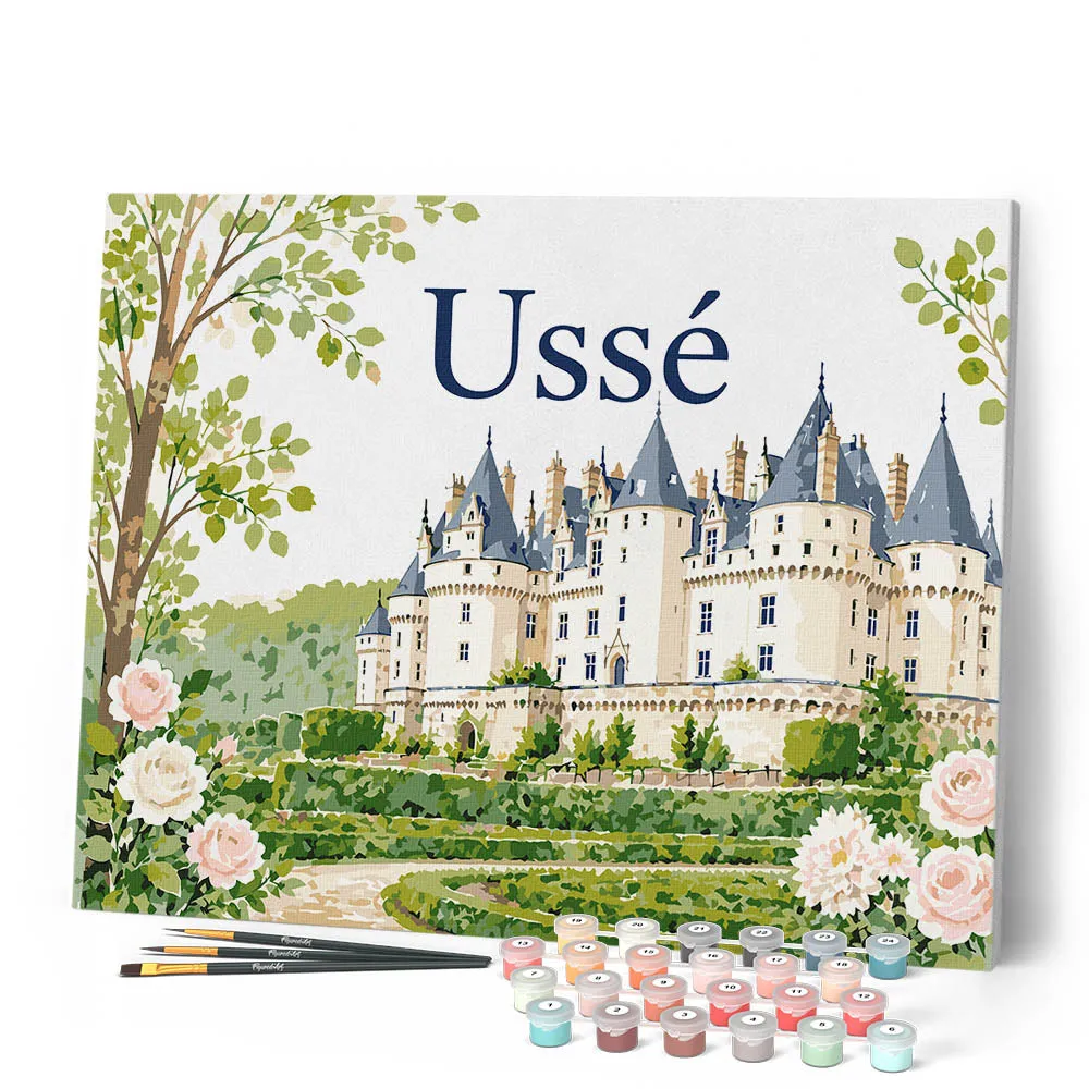 Figured'Art Kasteel van Ussé schilderen op nummer 40x50cm