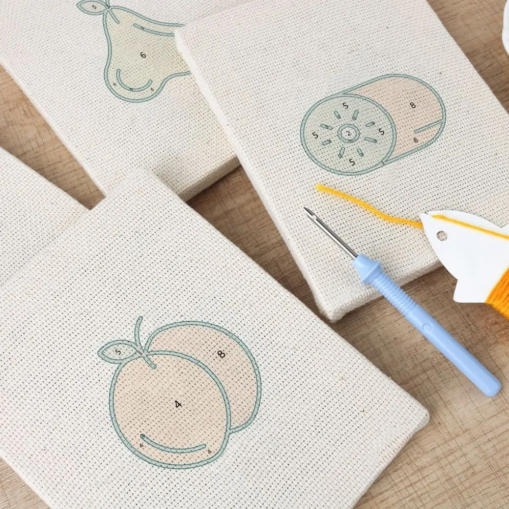 Figured'Art Fruitfeest 1 punch needle set 4 stuks 15x20 cm
