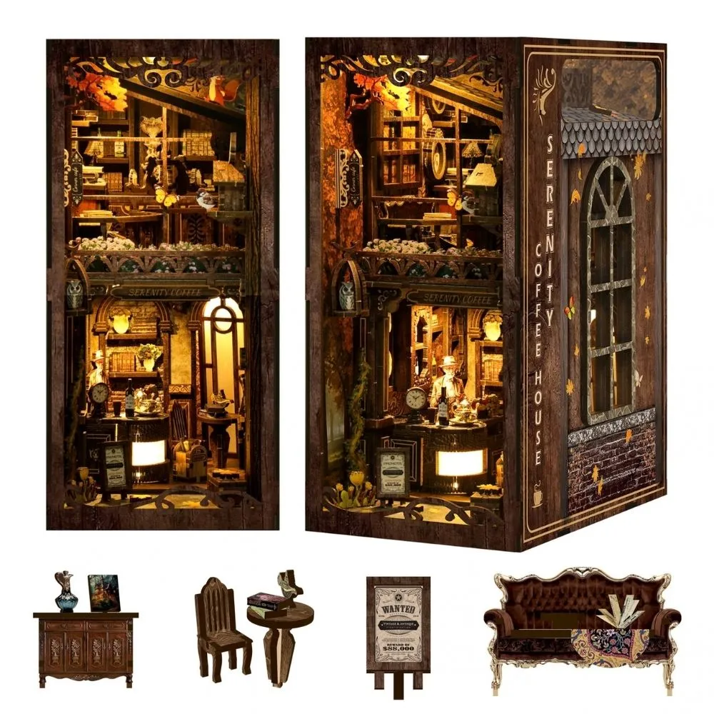 Figured'Art Koffiehuis Serenity book nook 23x18x11 cm led