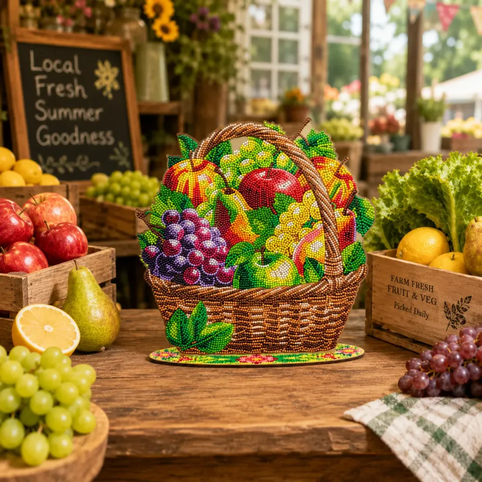 Craft Buddy Crystal Art Fruit Basket houten decoratie 30 cm