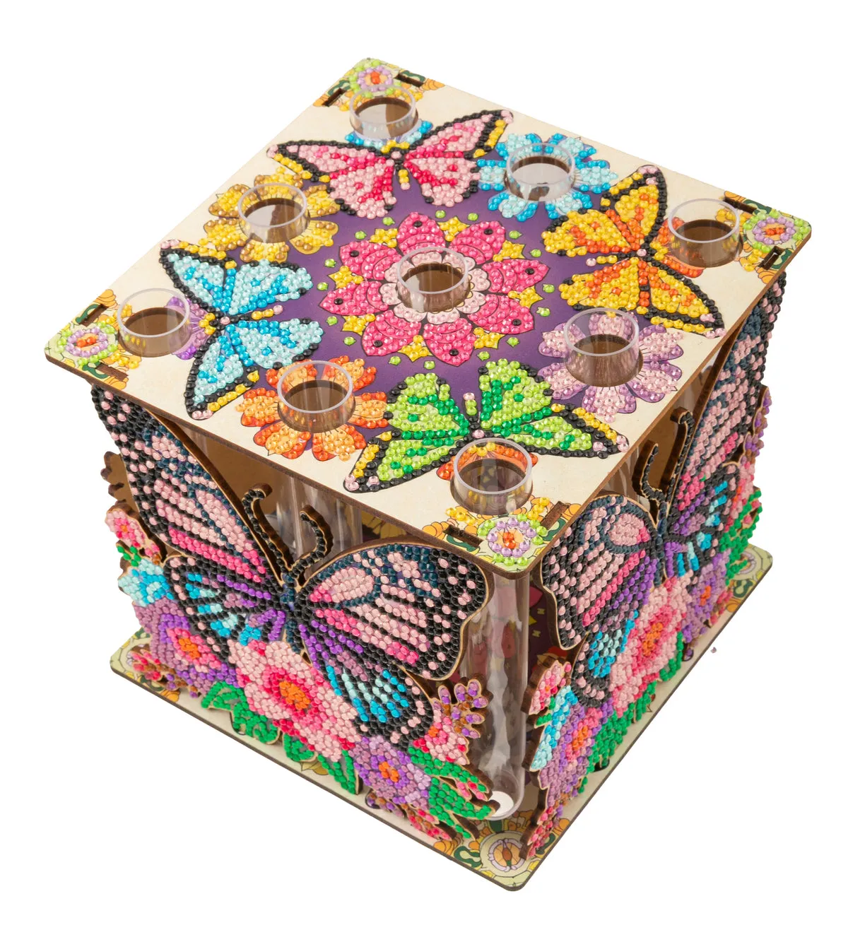 Craft Buddy Crystal Art Butterfly Cube Vase diamond painting 16 cm