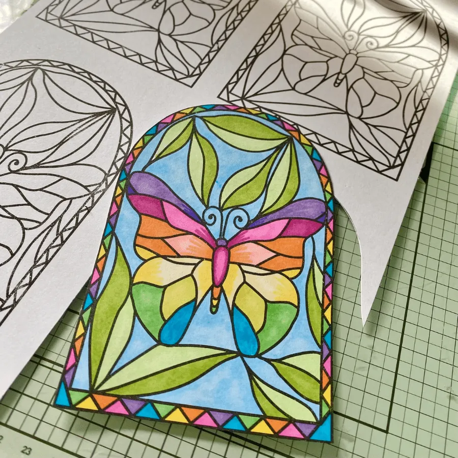 Craft Buddy Stained Glass Butterfly Of Light stempel A6 vlinder