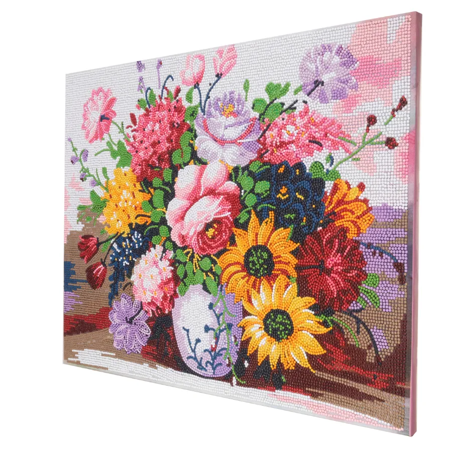Craft Buddy Crystal Art Elegant Blooms canvas 50x40 cm lijst