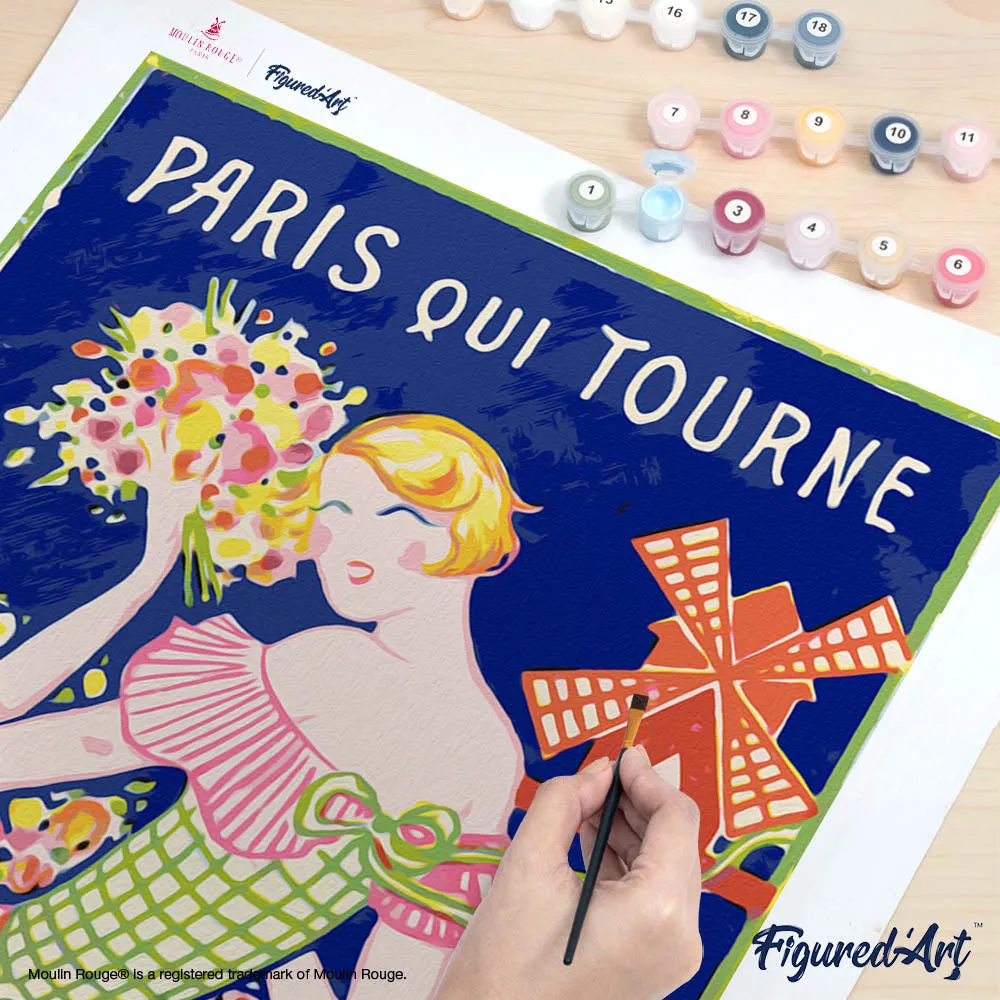 Figured'Art Moulin Rouge Parijs schilderen op nummer 40x50cm vintage