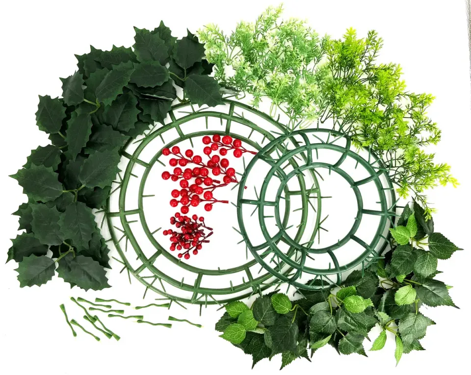 Craft Buddy Forever Flowerz Wreath and Leaves kransset 2 maten groen