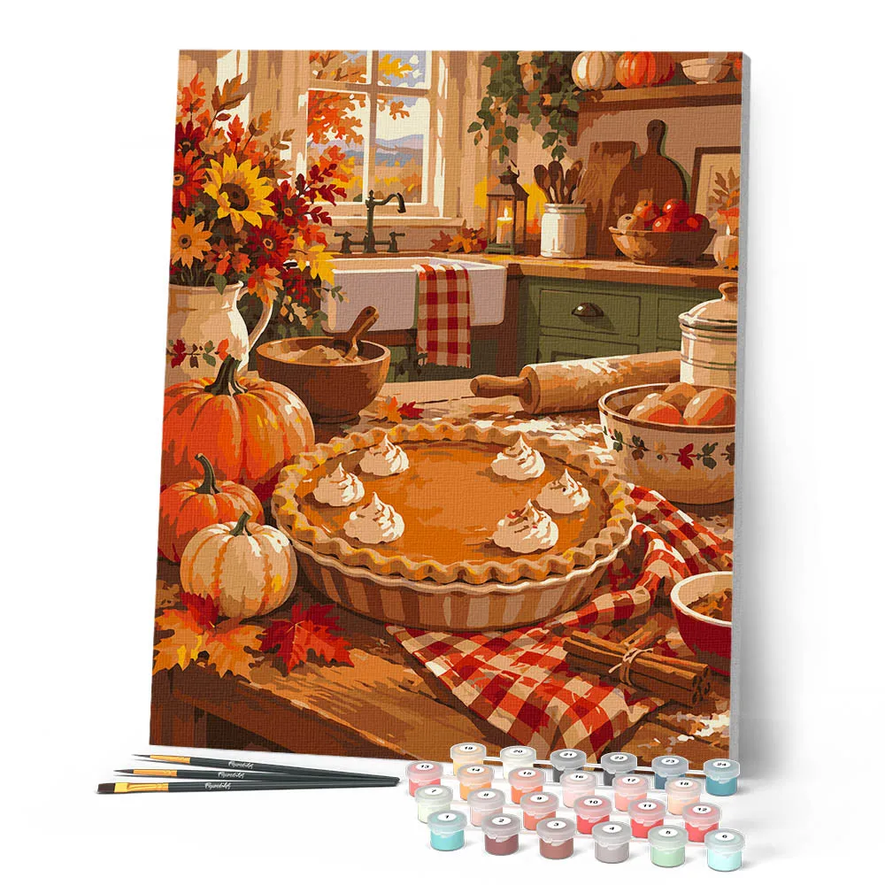 Figured'Art Herfsttaart schilderen op nummer 40x50 cm herfst