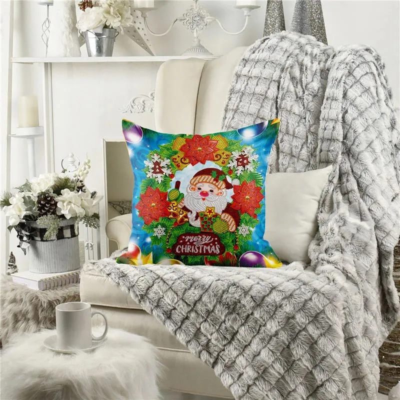 Figured'Art Kerst Kabouter diamond painting kussenhoes 30x30