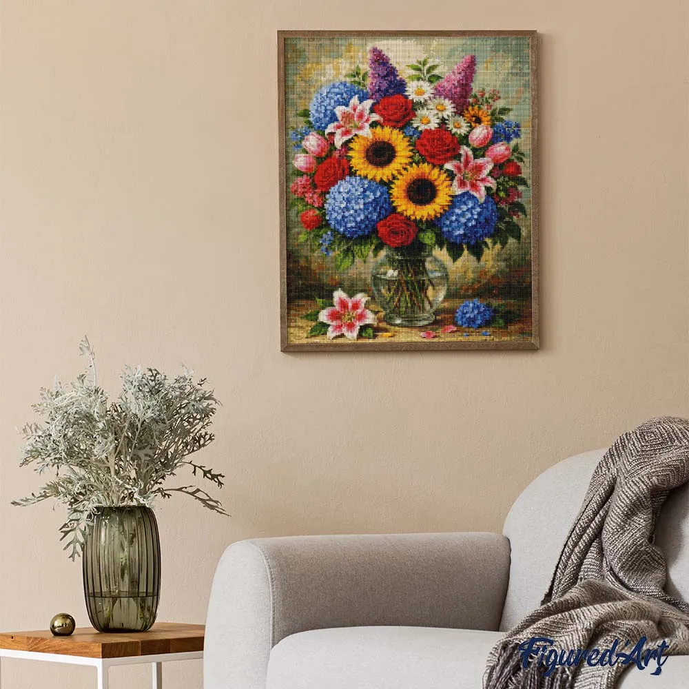 Figured'Art Elegant boeket diamond painting 40x50 cm full drill