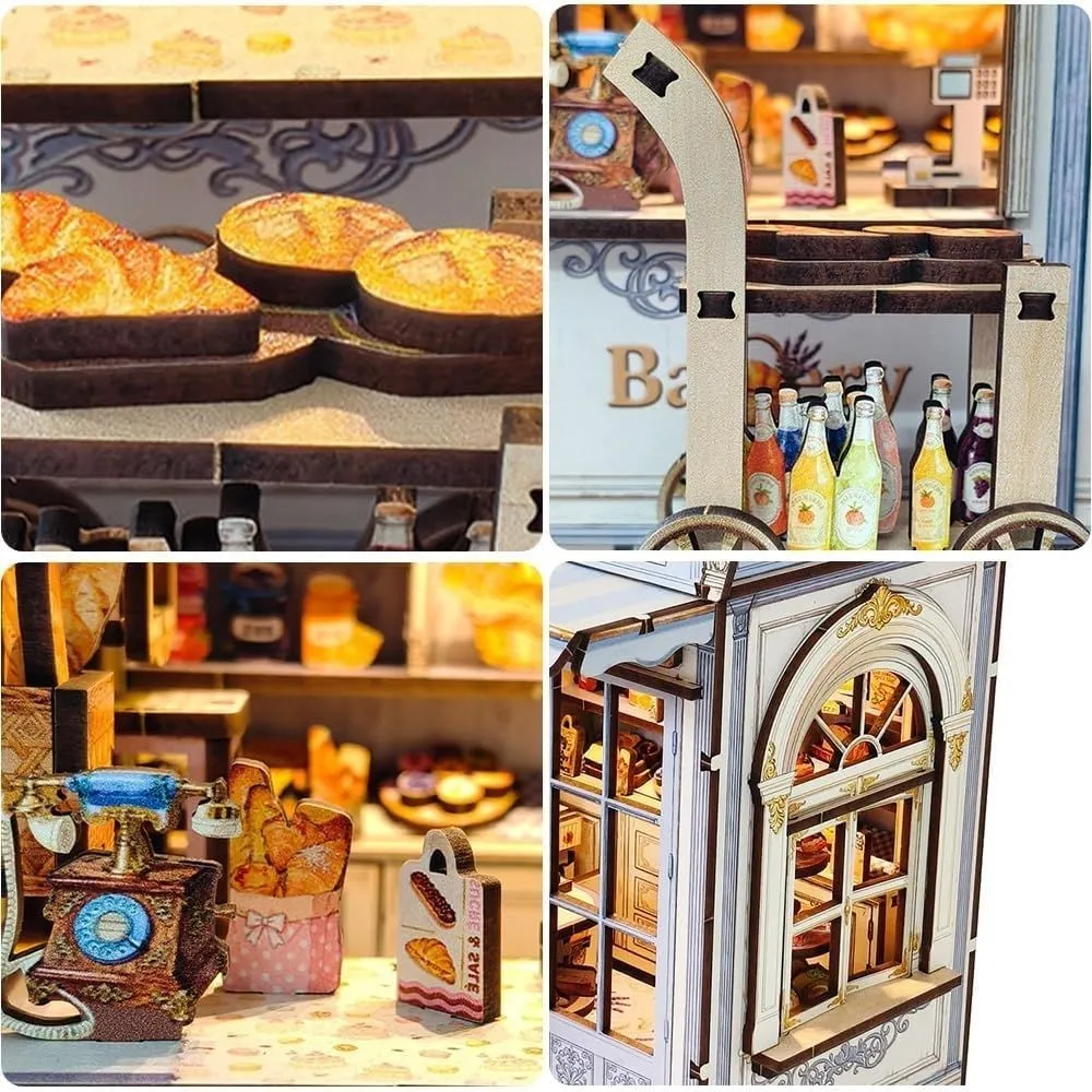 Figured'Art Zoete Bakkerij miniatuurhuisje 3D puzzel met led