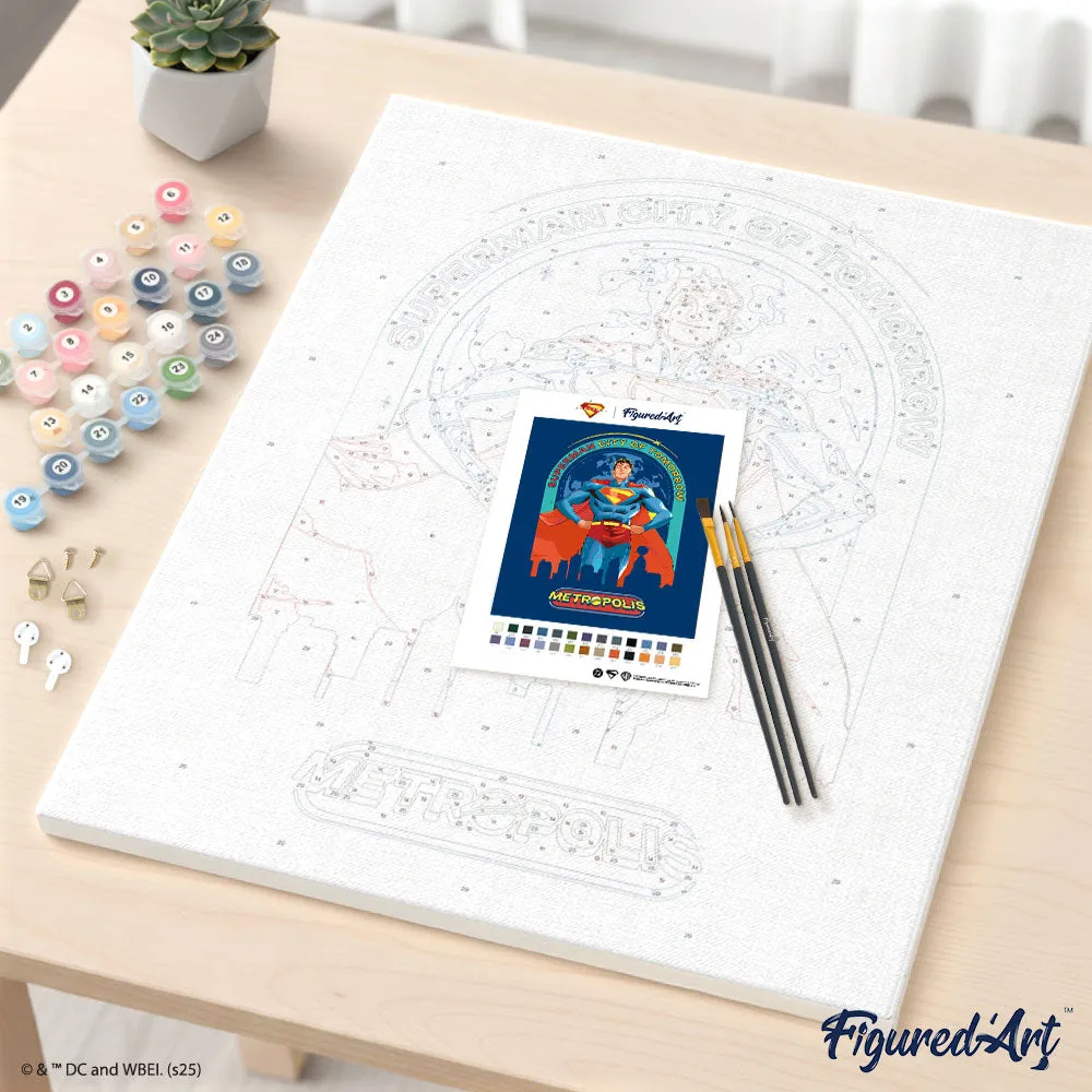 Figured'Art Superman Stad van Morgen schilderen op nummer 40x50 cm