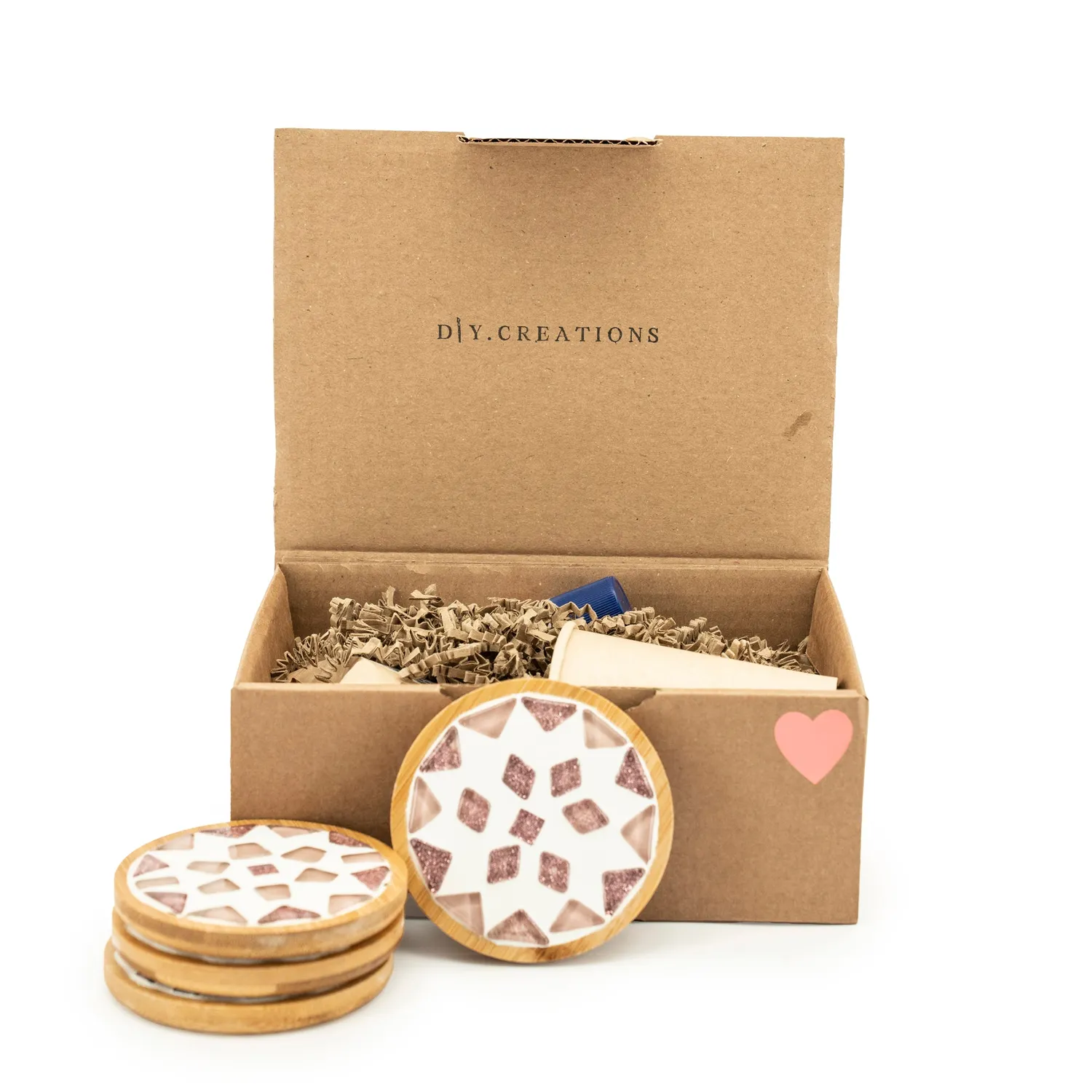 DIY Creations Cozy Coaster mozaïek onderzetters pakket zwart 4 stuks