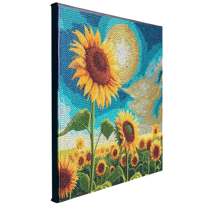 Craft Buddy Crystal Art Golden Sunflower Blooms diamond painting 30x30cm