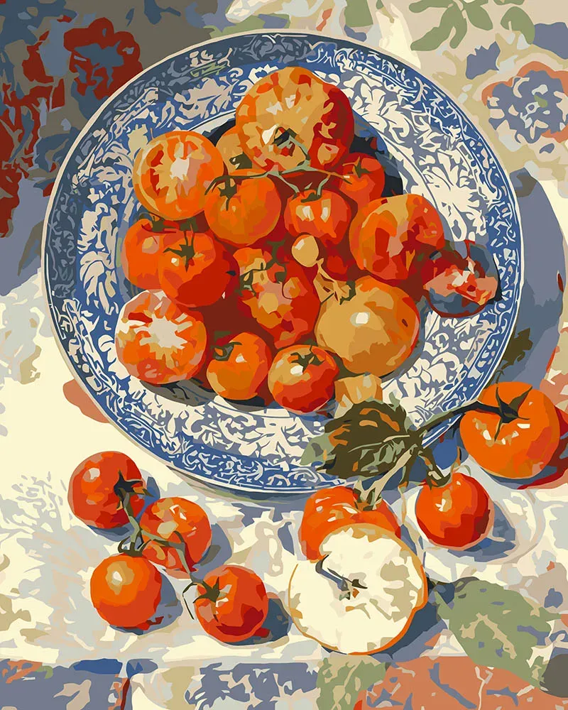 Figured'Art Verse tuintomaten schilderen op nummer 40x50 keuken