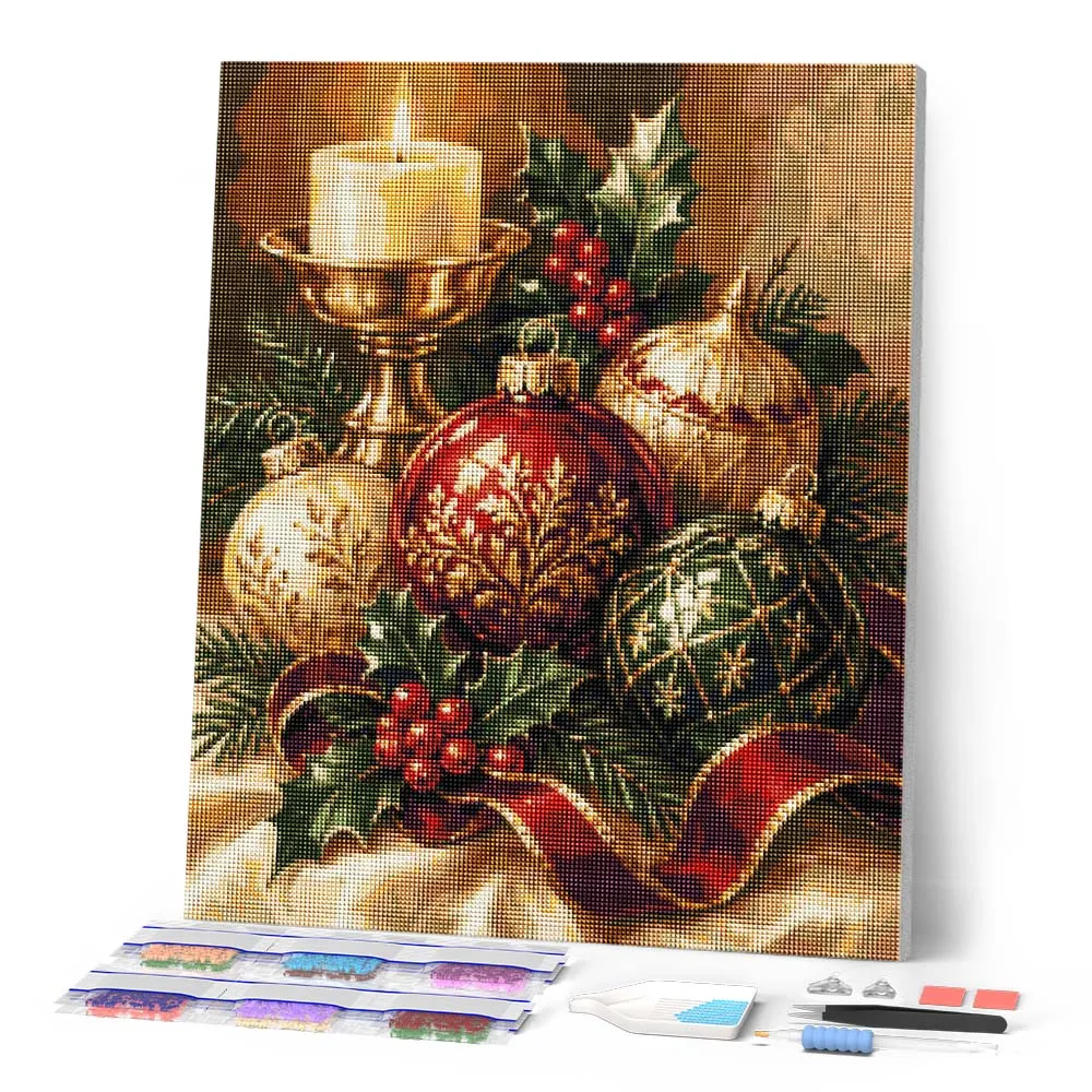 Figured'Art Feestelijke kerstdecoraties diamond painting 40x50 cm vierkant