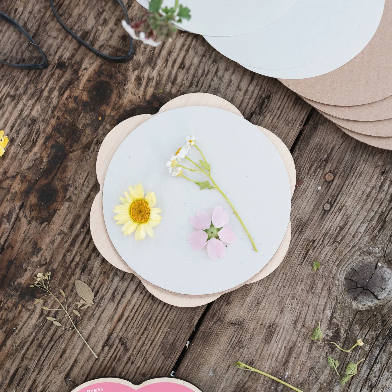 Studio Wald Flower Shaped Press Pinks Yellows bloemenpers rond 15cm
