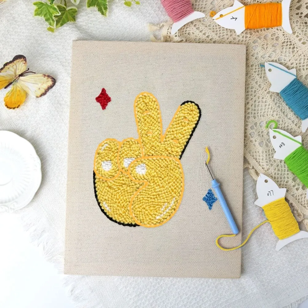 Figured'Art Vrede en Glans punch needle pakket 20x30cm katoen