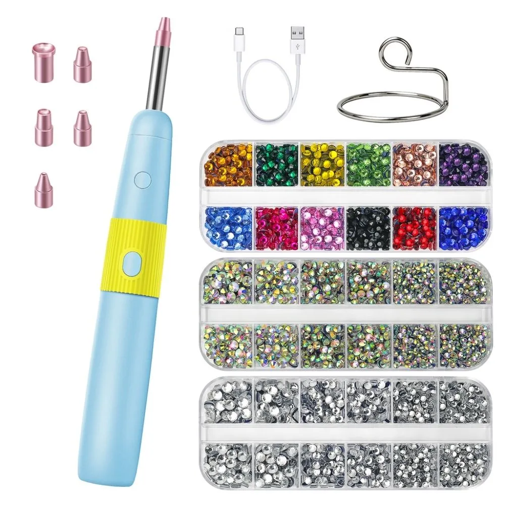 Figured'Art Hotfix Rhinestone Applicator strasspen blauw draadloos