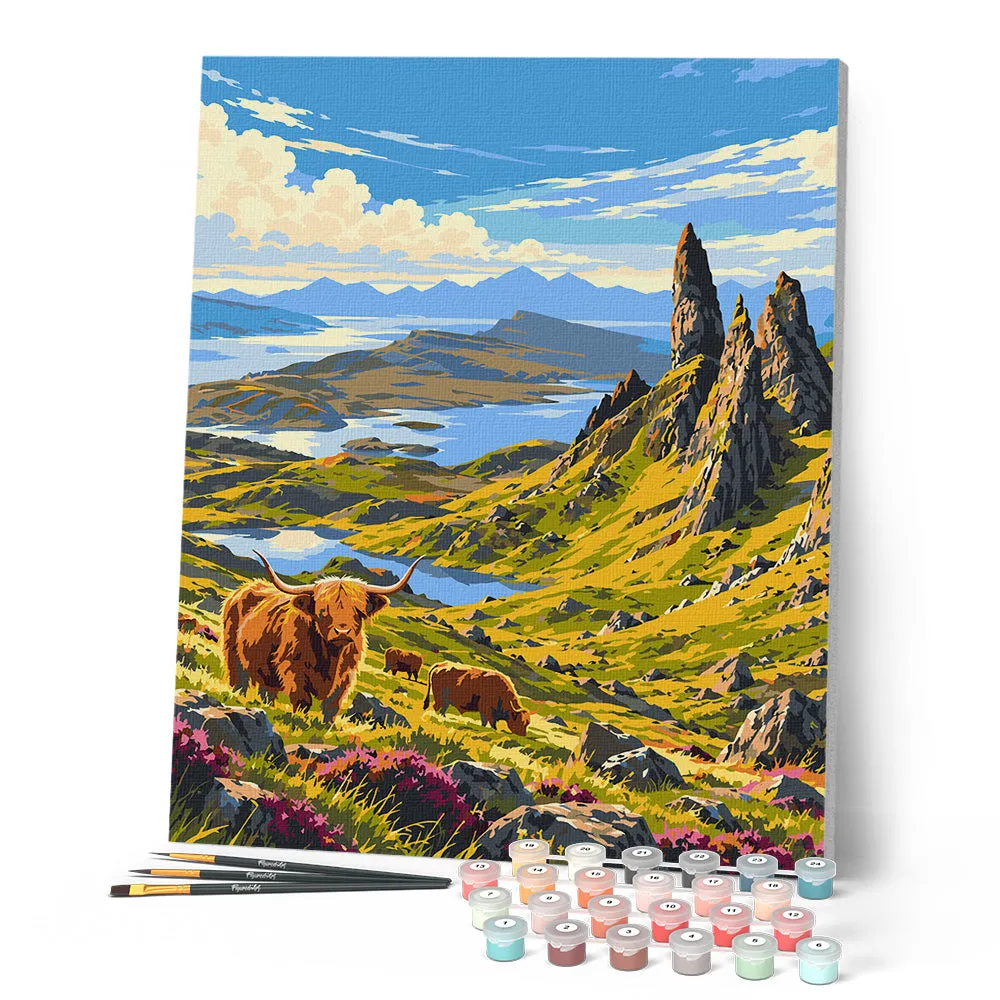 Figured'Art Schilderen op Nummer Isle of Skye landschap 40x50
