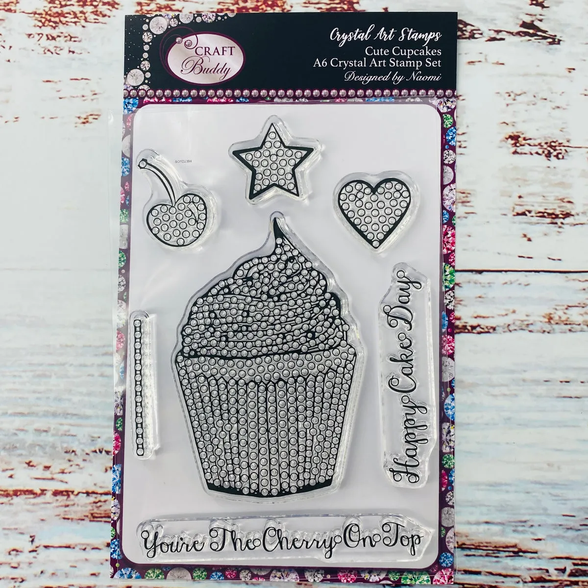 Craft Buddy Crystal Art Cute Cupcakes stempelset A6