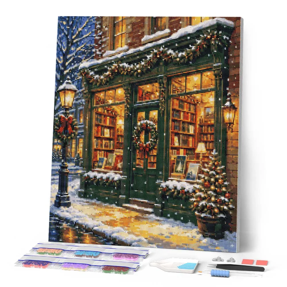 Figured'Art Kerstboekhandel diamond painting 40x50 cm winter