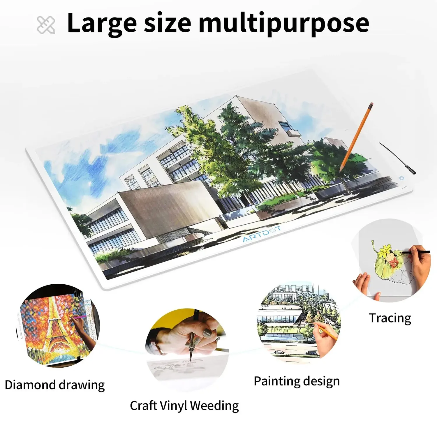 ARTDOT A1 Lichtpad diamond painting LED 3 standen