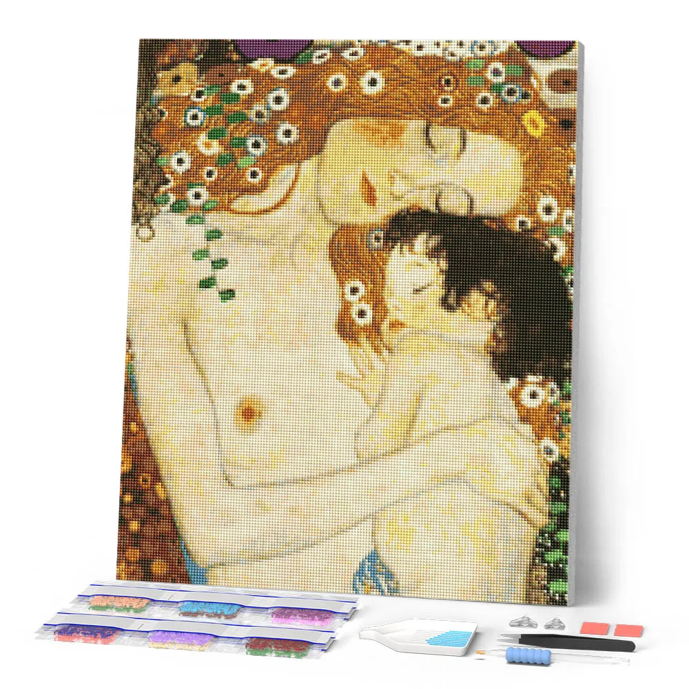 Figured'Art Diamond Painting Moeder en kind Klimt canvas goud