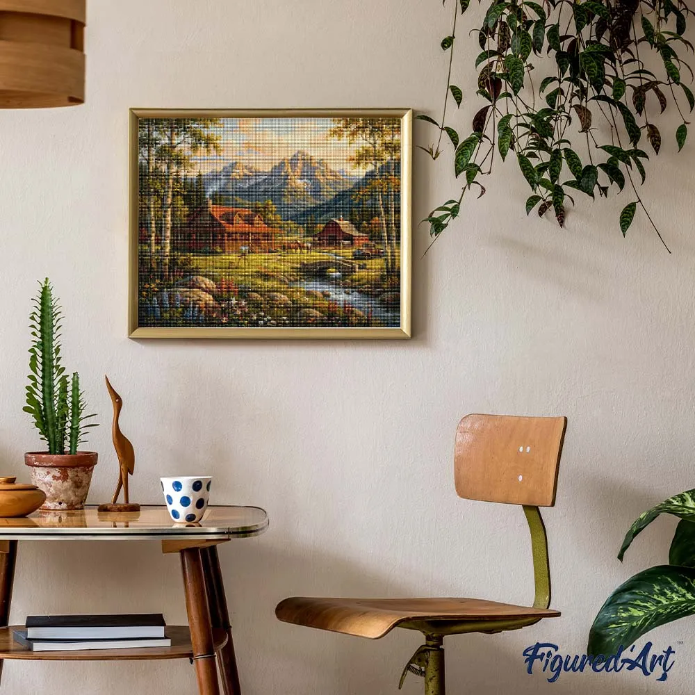 Figured'Art Alpiene cottage-droom diamond painting 40x50cm full drill