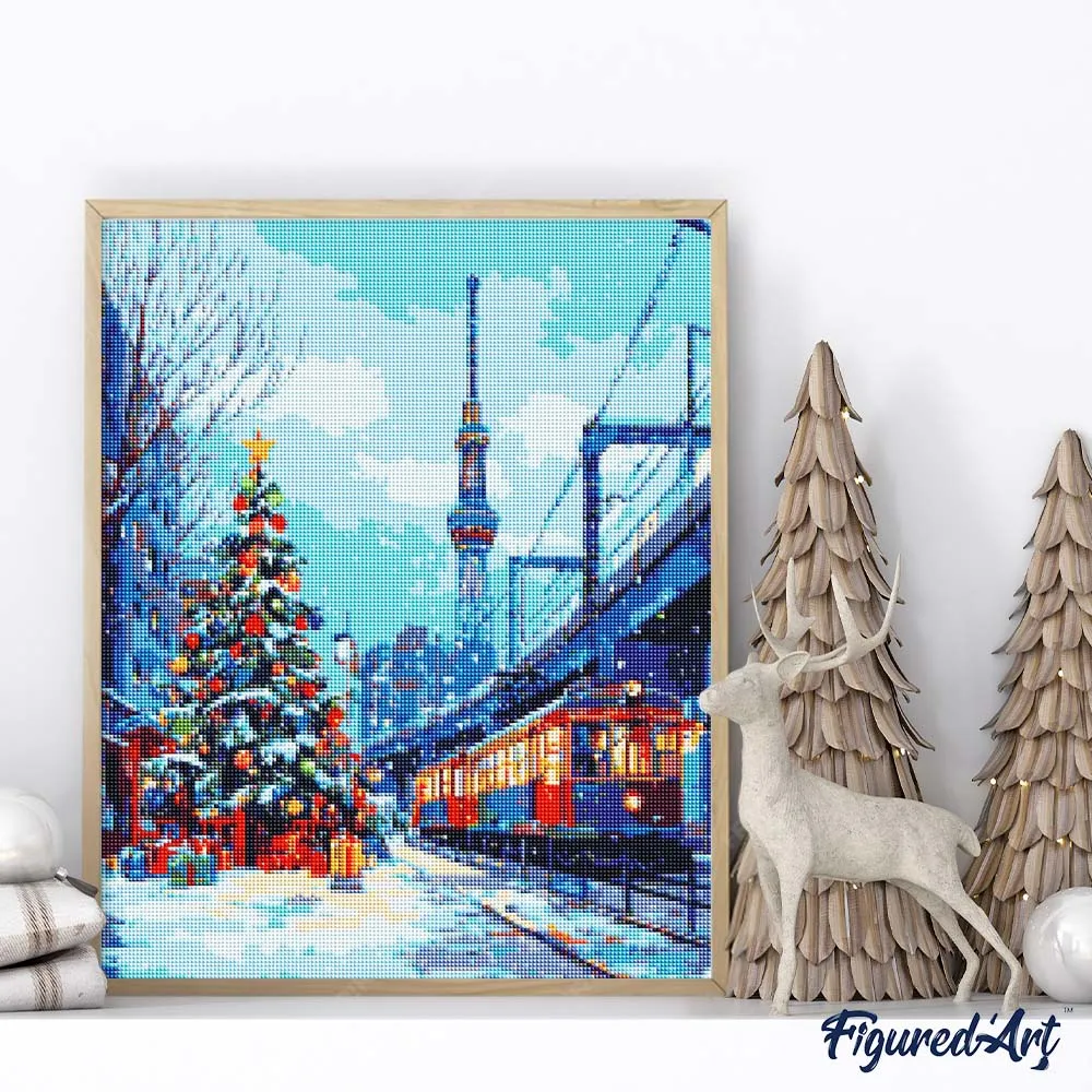 Figured'Art Kerst in Tokio diamond painting 40x50 cm winter