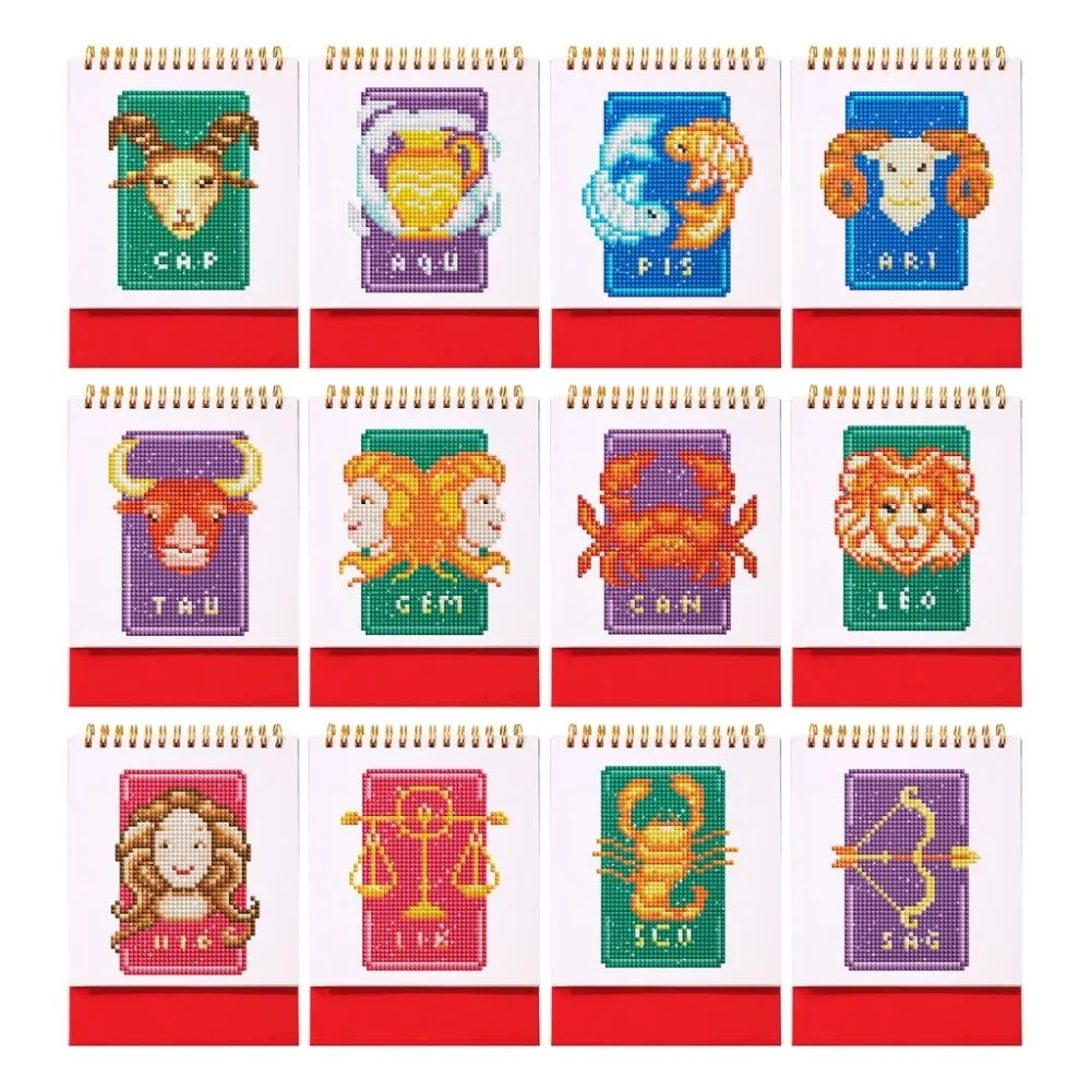 Figured'Art Sterrenbeelden Diamond Painting Kalender 2026 12 vellen
