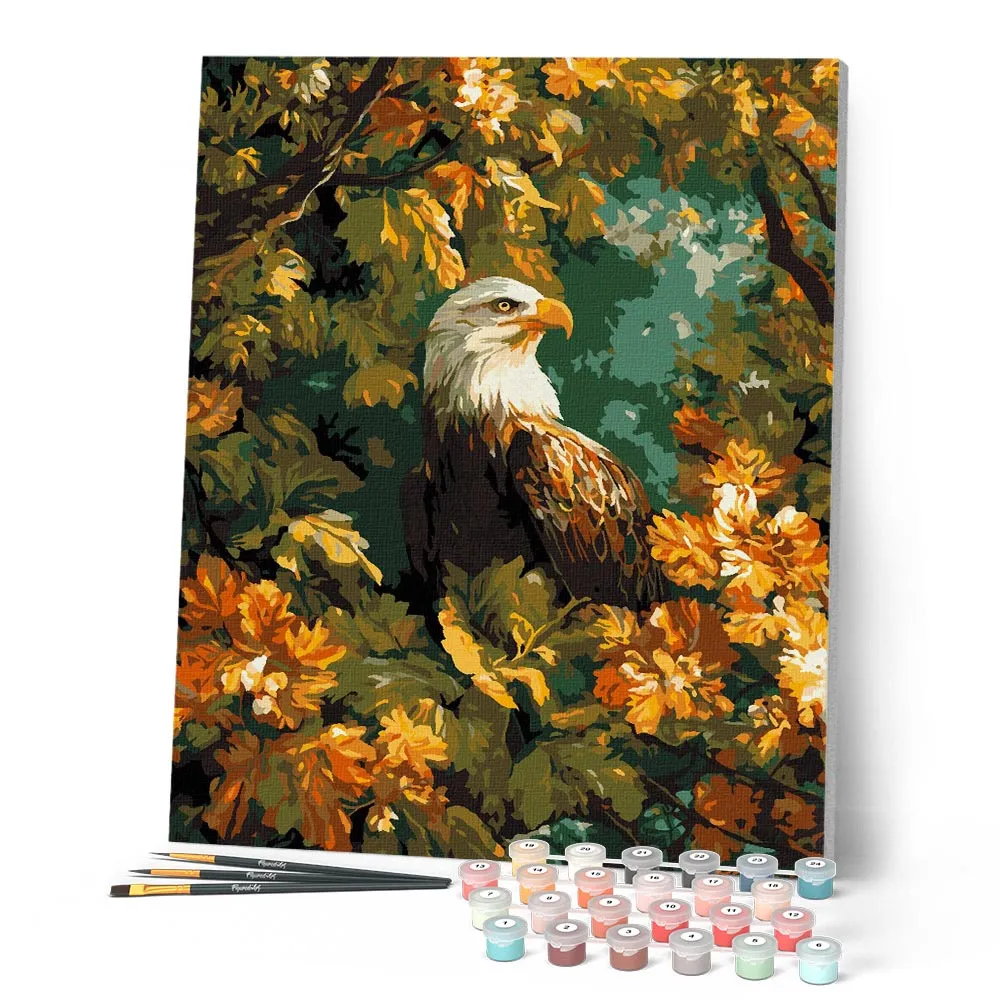 Figured'Art Adelaar Gouden Bladeren schilderen op nummer 40x50 cm
