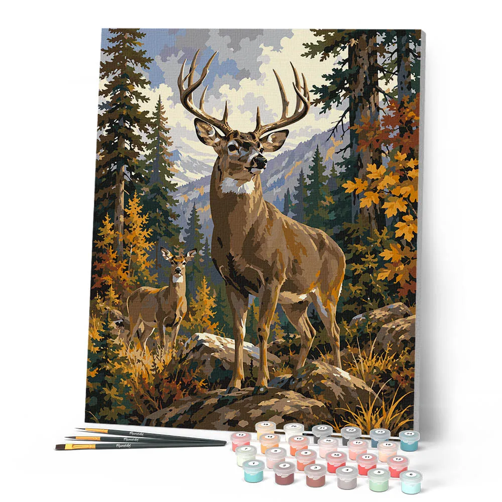Figured'Art Majestueus Wild Hert schilderen op nummer 40x50 cm herfst