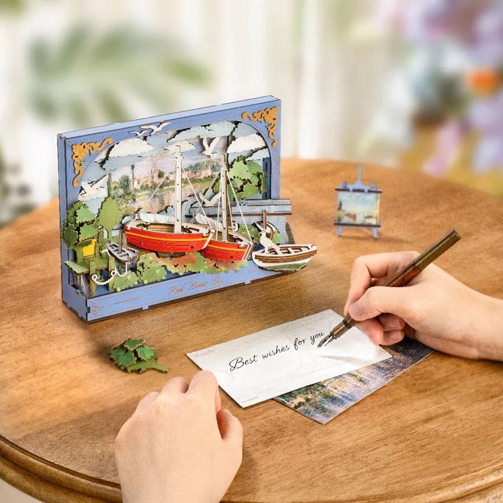Figured'Art Rode Boten 3D puzzel hout 219 stukjes met LED