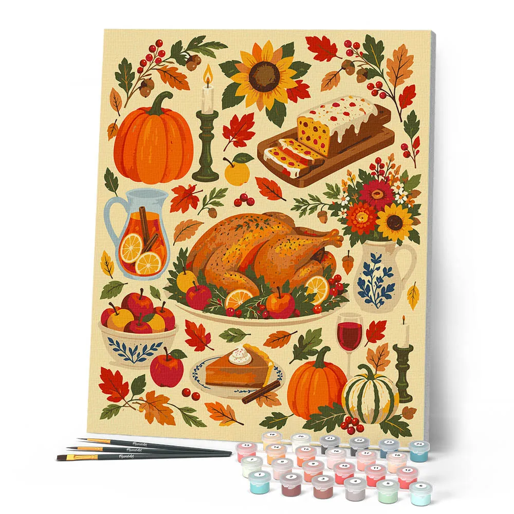 Figured'Art Thanksgiving-Schatten schilderen op nummer herfst