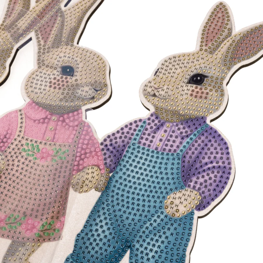 Craft Buddy Crystal Art Happy Bunny Family houten decoratie pasen